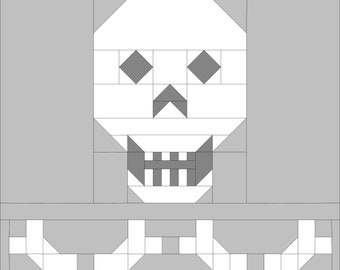 Halloween Skull Quilt Block Pattern