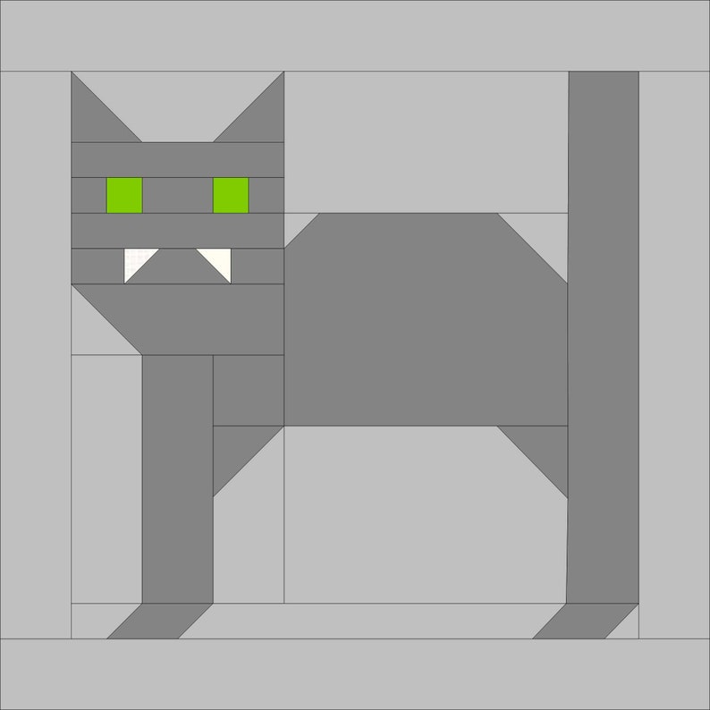 Halloween Cat Quilt Block Pattern Etsy
