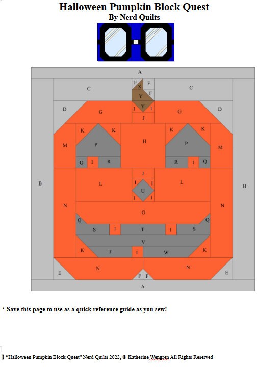 Halloween Pumpkin Quilt Block Pattern - Etsy
