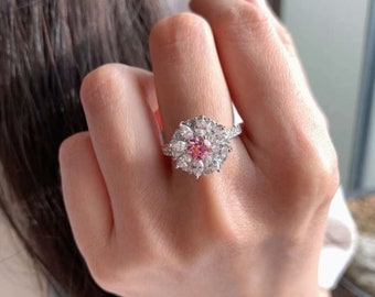 Natural Pink Diamond Rings - Fancy Pink Diamond Jewelry - GIA Certified Diamond Ring