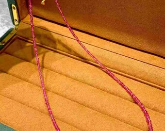 Natural Spinel Abacus Bead Necklace with 18K Gold Clasp