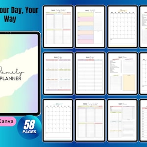 Family planner | Weekly planner DIN A3 and A4 | To-do list | digital DOWNLOAD | Calendar template in beige | Wall planner