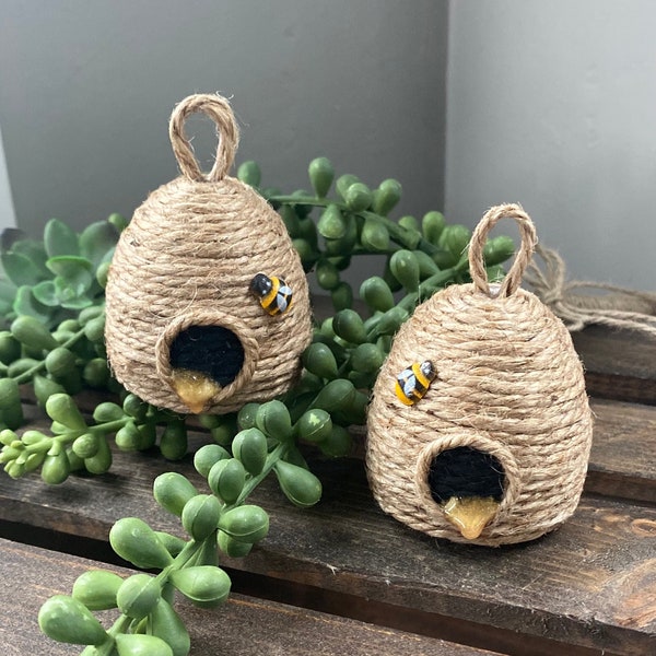 Tiny Beehives | Ornament | Set of 2