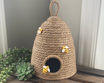 Large Beehive | Bee Skep Decor
