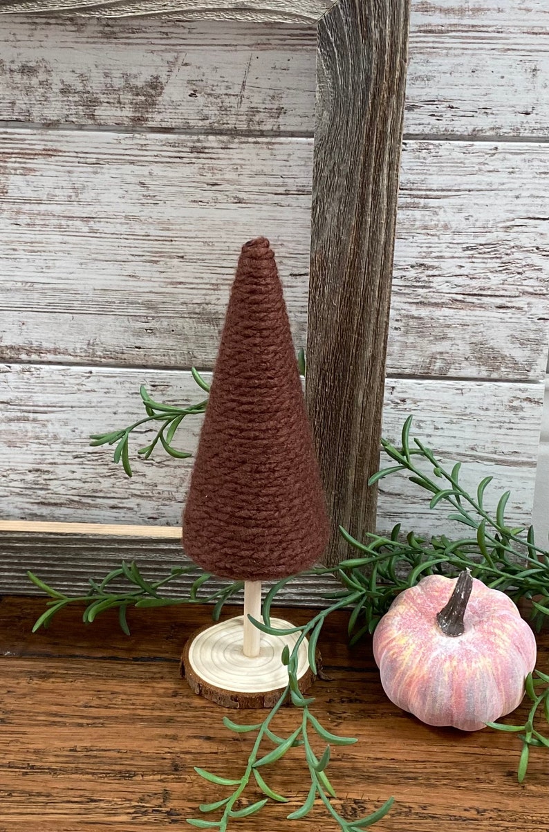 Yarn Trees | Fall Seasonal Decor Marrone