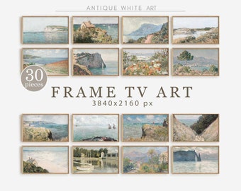 Summer Frame TV Art Set of 30, Frame TV Art Bundle, Coastal Monet Paintings, TV Art Vintage Summer Collection, Cottagecore Landscapes | TS02