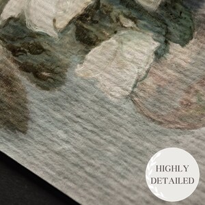 May include: Abstract painting with shades of white, gray, green, and brown. The painting has a textured surface and a subtle brushstroke pattern. The text "HIGHLY DETAILED" is visible in the lower right corner of the image.