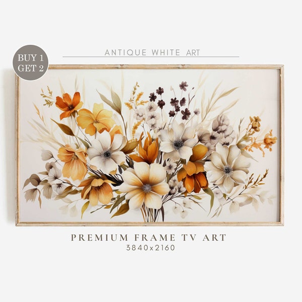 Samsung Frame TV Art, Autumn Wildflowers, Flower Meadow, Fall Tv Art, Country Painting, Aesthetic Art, Digital Download Frame TV Art | TV75