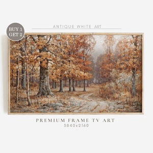 Fall Frame TV Art, Fall Forest Samsung TV Art, Vintage Autumn Painting, Country Landscape, Art for Frame Tv, Cottagecore TV Art | TV68