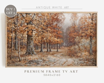 Fall Frame TV Art, Fall Forest Samsung TV Art, Vintage Autumn Painting, Country Landscape, Art for Frame Tv, Cottagecore TV Art | TV68