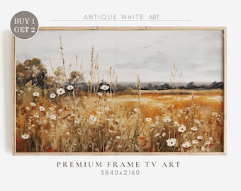 Autumn Wildflowers Vintage Frame TV Art, Fall Art for TV, Autumn Decor, Wildflower Art, Digital Download Frame TV Art | TV72