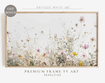 Samsung Frame TV Art, Campo di fiori selvatici primaverili, Arte dei fiori di campagna, Arte dei fiori di campo dai toni caldi, Download digitale Frame TV Art / TV275