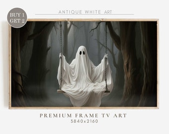 Halloween Frame TV Art, Frame TV Art File, Ghost Art, Halloween Ghost Decor, Spookie Halloween, Spookie Art for Tv, Oil Painting Art | TV84