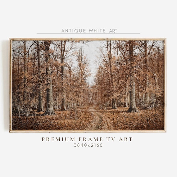 Samsung Fall Frame TV Art, Vintage Autumn Art for Frame Tv, Fall TV Art, Moody Fall Painting, EarthTone Decor, Autumn Frame TV Art | TV55