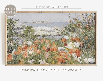 Samsung Frame TV Art, Spring Wildflower Field, Flower Meadow, Warm Tone Landscape, Country Painting, Digital Download Frame TV Art | TV36