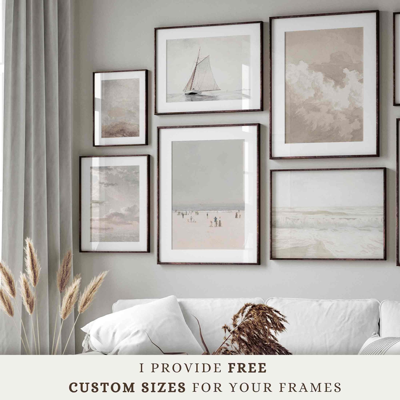 Printable Summer Gallery Set, Summer Neutral Authetic Decor, Clouds Art ...