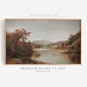 Samsung Autumn Frame TV Art, Vintage Fall Art for Frame Tv, Rustic Country Tv Art, Fall Painting, Muted Landscape, Autumn Frame TV Art |TV54