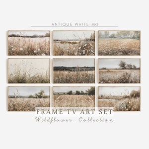 Samsung Frame TV Art Set of 9, Wildflower Field TV Bundle, Flower Meadow Landscape, Country Painting, Digital Download Frame TV Art | TS05