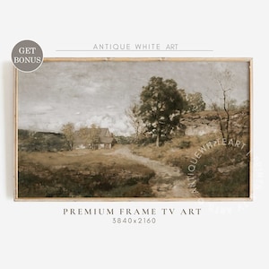 Country Samsung Frame TV Art, Vintage Fall Landscape Art for TV, Farmhouse Painting Frame Tv Art, Moody Countryside, Autumn TV Art | TV194