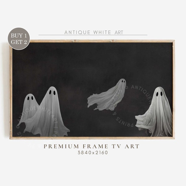 Halloween Frame TV Art, Frame TV Art File, Ghost Art, Halloween Ghost Decor, Neutral Halloween, Spooky Art for Tv, Vintage Painting |TV79