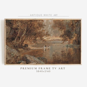 Autumn Landscape Frame TV Art, Fall Samsung TV Art, Moody Fall Oil Painting, Vintage Rustic Country Wall Decor, Cottagecore TV Art | TV67