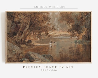 Autumn Landscape Frame TV Art, Fall Samsung TV Art, Moody Fall Oil Painting, Vintage Rustic Country Wall Decor, Cottagecore TV Art | TV67