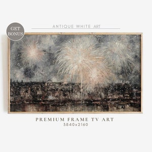 New Year Samsung Frame TV Art, Fireworks Art for TV, Year end Party Decor, New Year Art, Farmhouse Painting, New Year Holiday Decor | WA62