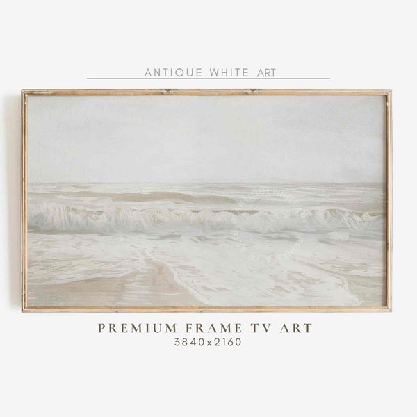Samsung Frame TV Art, Neutral Summer Abstract Ocean Waves Painting, Warm Toned Minimalist Seascape, Muted Beach, Digital Download | TV327