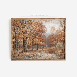 Vintage Fall Landscape Painting, Autumn Wall  Art, Rustic Country Wall Decor, Cottagecore Art, Fall Art Print, Warm Tone PRINTABLE  | A73