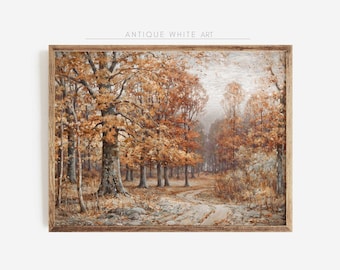 Vintage Fall Landscape Painting, Autumn Wall  Art, Rustic Country Wall Decor, Cottagecore Art, Fall Art Print, Warm Tone PRINTABLE  | A73