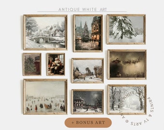 Printable Art Gallery Set, Winter Wall Arts, Holiday Printables, Farmhouse Decor, Christmas Gallery, Winter Prints, Digital Download |S49