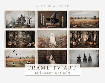 Halloween Frame TV Art Set, Haunted Screensaver, Halloween Spooky TV Art, Vintage style Oil Paintings, Spooky Samsung Frame TV Art Set |TS53