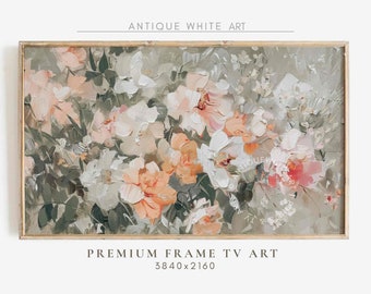 Spring Samsung Frame TV Art, Abstract Flower Painting For TV, Colorful Floral, Wildflowers, Textured Screensaver, Digital Download | TV371