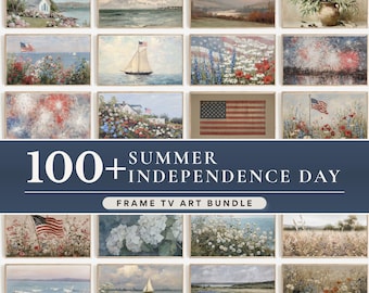 100+ Summer & Independence Day Frame TV Art Bundle | Americana Decor (Digital Download) |TS110