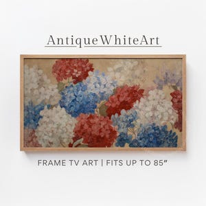 Independence Day Frame TV Art, Floral 4th of July Art, Americana Screensaver, Summer Frame TV, USA Flowers Painting, Digital Download |TV640
