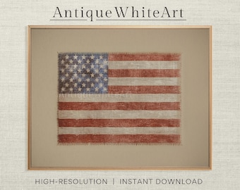 Láminas imprimibles del Día de la Independencia, bandera estadounidense vintage, lámina del 4 de julio, arte mural patriótico, pintura de la bandera de EE. UU., decoración americana para el hogar / A437