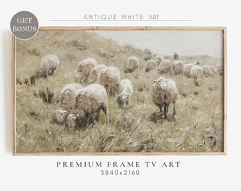 Spring Samsung Frame TV Art, Easter Sheep, Vintage Sheep Painting,  Cottagecore Landscape, Easter Farmhouse Decor, Digital Download | TV269
