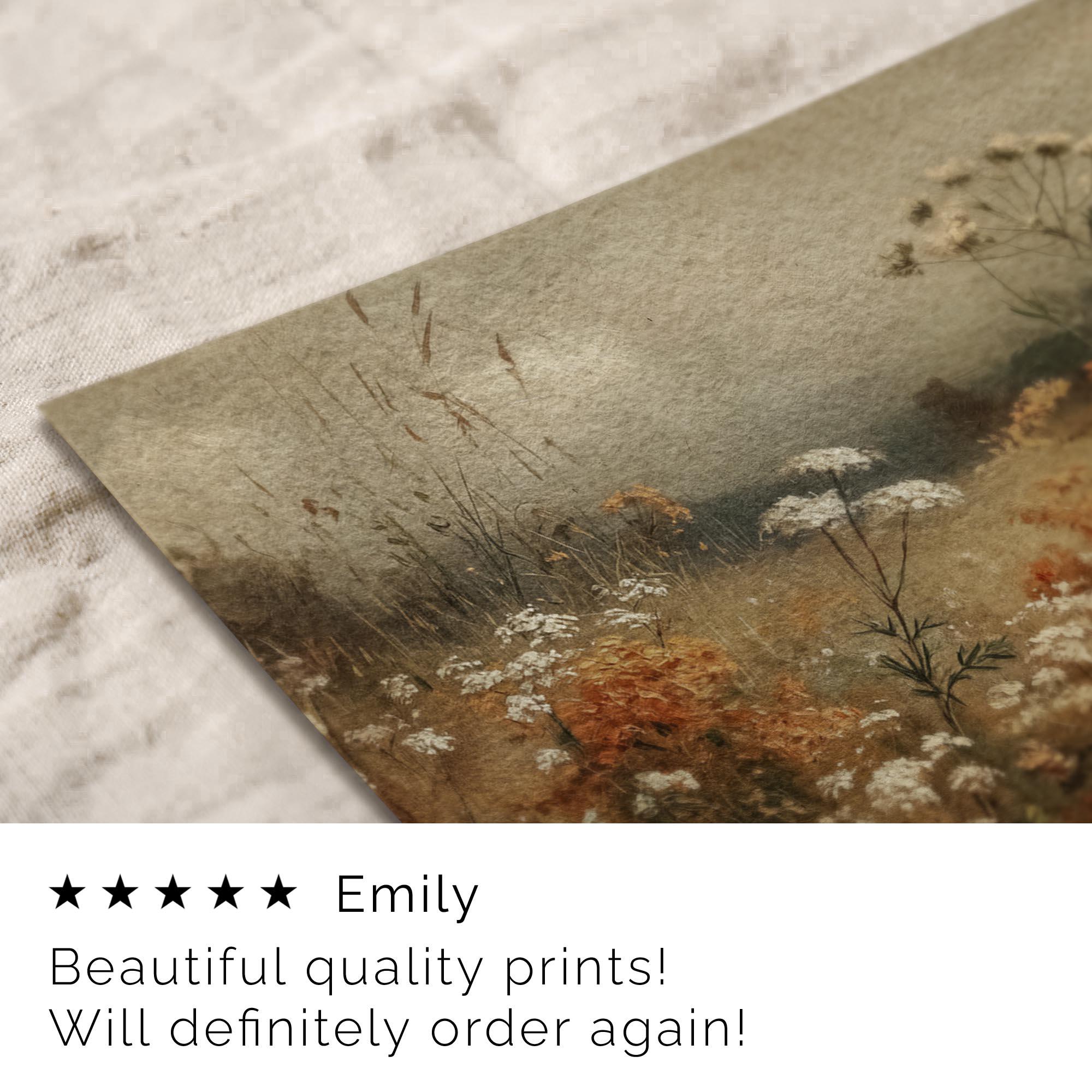 Printable Fall Wildflower Wall Art, Muted Vintage Autumn Prints, Rustic ...