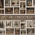 Vintage Christmas Print Set of 20+: Neutral & Moody Holiday Gallery Wall (Digital Download) S162