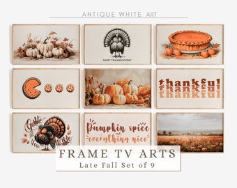 Thanksgiving Frame TV Art Set, Thankful Frame TV Art Bundle, Thankful Neutral Arts, Fall Set of Arts for TV, Thanksgiving Decor | TS23