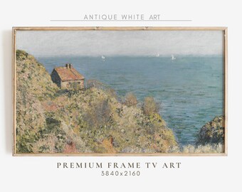 Summer Frame TV Art, Monet's Coastal Landscape, Vintage Cottage Wall Decor, Country Seaside Painting, Digital Download | TV39