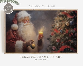 Santa Frame TV Art, Santa Claus Art for TV, Farmhouse Christmas Painting, Christmas Holiday Decor, the frame  TV Art, Digital Download |WA14