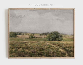 Lámina de paisaje rural, pintura de paisaje vintage, arte digital de paisaje, lámina digital antigua, descarga digital IMPRIMIBLE / A179