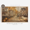 Spooky Town Frame TV Art, Halloween Frame TV, Vintage Town Street, Autumn Painting, Fall Samsung TV Art, Thanksgiving Screensaver | TV526 product logo