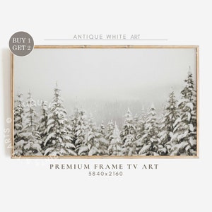 Winter Forest Painting Samsung Frame TV Art, Snowy Pine Trees Art for TV, Vintage Winter Landscape, Farmhouse Decor, Digital Download |TV160
