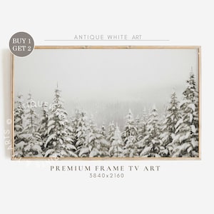 Winter Forest Painting Samsung Frame TV Art, Snowy Pine Trees Art for TV, Vintage Winter Landscape, Farmhouse Decor, Digital Download |TV160