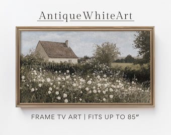 Samsung Frame TV Art, Cottage Garden Painting, Muted Tonal Painting, Farmhouse Country Frame TV Art, Summer TV Art Digital Download | TV605