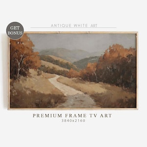 Rustic Fall Painting Frame TV Art, Fall Landscape Painting Samsung TV Art, Vintage Style Screensaver, Farmhouse Oil Painting TV Art | TV458