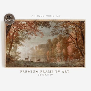 Vintage Fall Painting Frame TV Art, Fall Landscape Samsung TV Art, Autumn Oil Painting, Famhouse Art for Frame Tv, Fall Screensaver | TV485