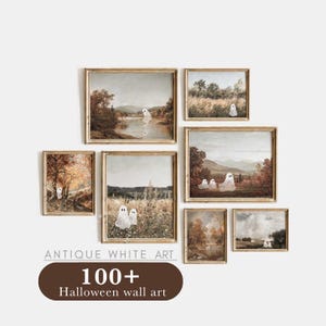 100+ Ghost Vintage Landscape Painting Prints, Halloween Gallery Wall (Digital Download) S36
